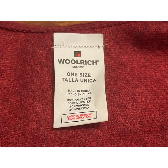 Woolrich Poncho Cape Women's One Size Burgandy Mid Sleeve 1:1:0:6:A-0011 - Picture 5 of 6